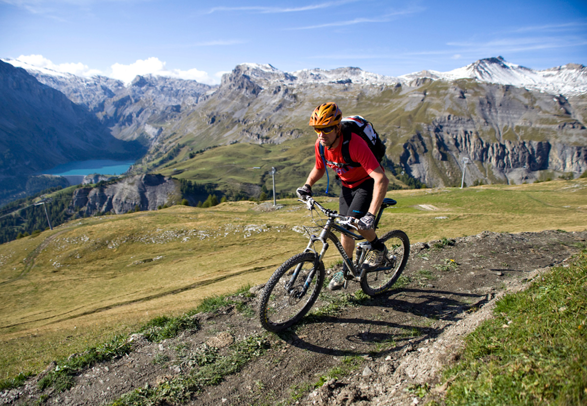 Mountainbiker in Crans-Montana